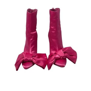Pink Elephant hot pink Iconic Bow heel booties size 42 - 12 - Picture 1 of 8