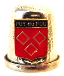 * DE A COUDRE DE COLLECTION THIMBLE METAL ET EMAIL - PUY DU FOU BLASON - Imagen 1 de 1