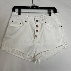 Roxy Women's White Denim Button Fly Shorts Size 31 NWT - Picture 1 of 2