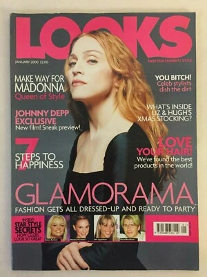 Madonna Vintage LOOKS Magazine January 2000 Original Good Condition  - Image 1 of 3