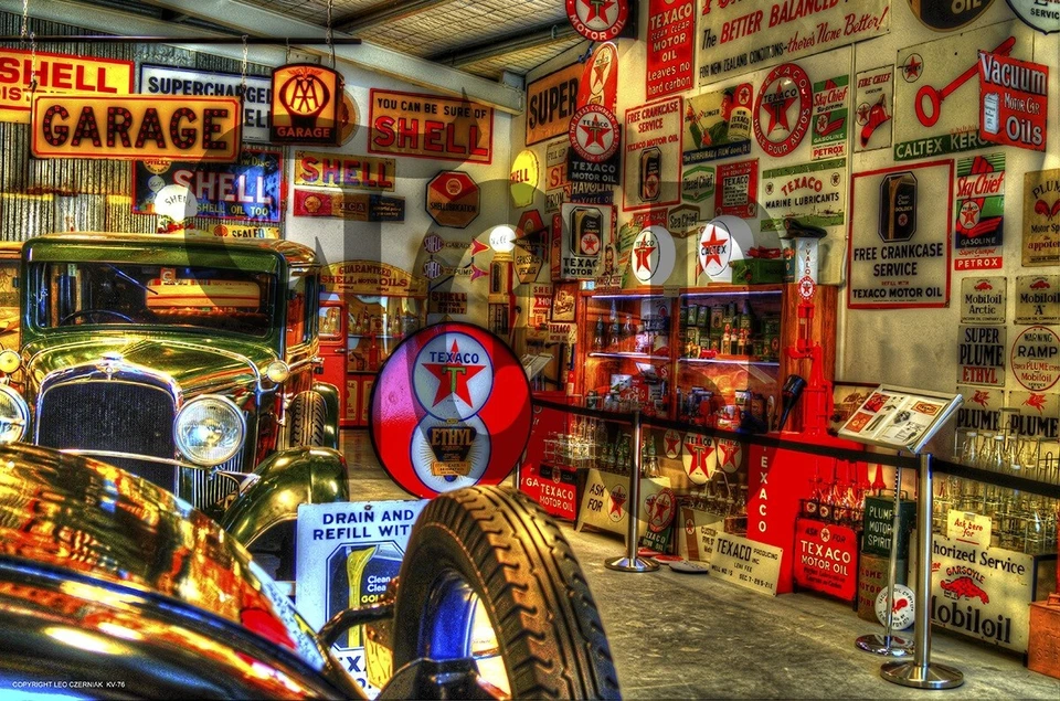 Foto HDR Texaco Garage Collection impresa en acero calibre 20 Foto 1 de 1