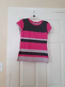 Arizona Jean Co. Girls Pink/ Multicolor Short Sleeve Crew Neck T Shirt Sz 14 - Picture 1 of 4