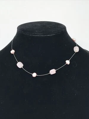Silpada Rosa Agua Dulce Pera Rosa Cuarzo Collar Plata de Ley 16 Pulgadas Foto 1 de 4