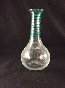 Blenko Crystal and Clover 9432 Vase with Crackle Finish - Picture 1 of 6