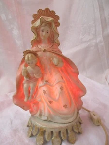 Vintage 1960's Aladdin CA Lamp porcelain Madonna & Child - Picture 1 of 6