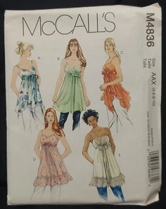 McCall's M4836 Sewing Pattern Misses Tops Side Zipper Sizes 4-6-8-10 Uncut 2005 - Picture 1 of 2