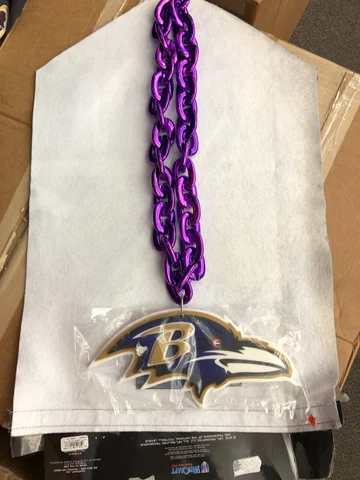 BALTIMORE RAVENS   BIG  Logo PURPLE Fan Chain  Necklace  FAN FAVE Cover