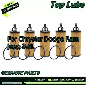 Engine Oil Filter Cartridge Set of 5 for Chrysler Dodge Ram Jeep 3.6L Penastar - Picture 1 of 9