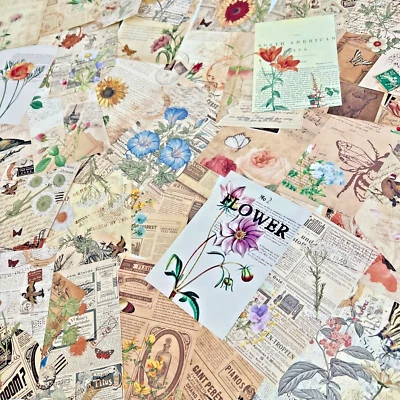 50 FOLHAS Bonitos PAPÉIS ESTILO VINTAGE Lixo Jornal Arte Viagem Efêmera Scrapbook - Imagem 1 de 4