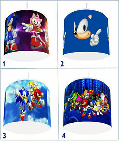 SONIC THE HEDGEHOG Kids Bedroom Light Shade Lampshade  8"  or 10" in 4 DESIGNS 