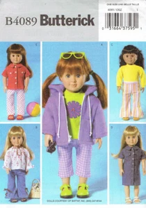 18" Doll Clothes Jacket Pants Top Dress Butterick 4089 Sewing Pattern * - Picture 1 of 2