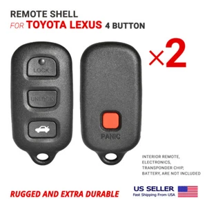 2X Keyless Entry Remote Key Shell For Toyota Lexus 4 Button with Trunk Button - Bild 1 von 2