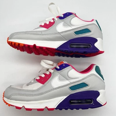 Nike Air Max 90 Womens Sz 7 US White Multi Gray Pink Purple Teal CZ1617-001 - Image 1 of 4