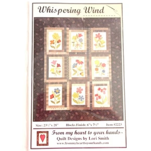 Lori Smith flüsternder Windblock Applikation Quiltmuster Wandbehang #2223 - Bild 1 von 4