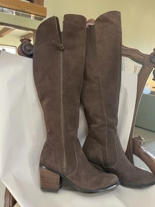 Crown Vintage Damen braun Overknee Leder Uptown Reitstiefel Größe 7,5M - Bild 1 von 16