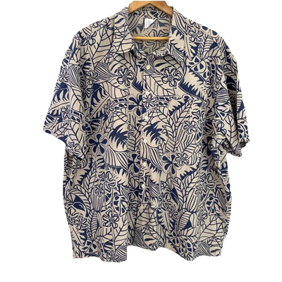 Vintage OLD NAVY Hawaiian Shirt Mens Size XXL Navy Floral Hibiscus Tiki Tropical - Image 1 of 4