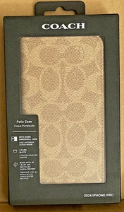 Coach Signature Canvas Wallet Folio Case for iPhone 16 Pro - Designer Phone Case - Picture 1 of 2