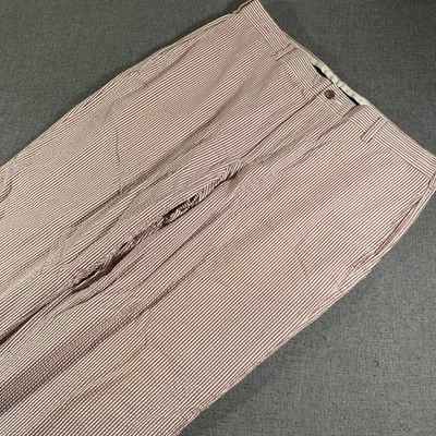 Brooks Brothers Seersucker Striped Pants Mens W36 L30 Red White Cotton Pleated - Image 1 of 4