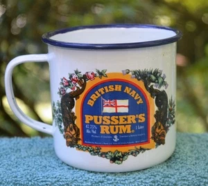 1989 PUSSER'S RUM BRITISH NAVY METAL MUG - Picture 1 of 4