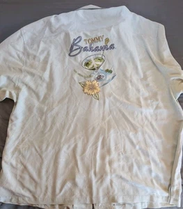 Tommy Bahama Men Silk Embroidered 3xb Short Sleeve Shirt Give Drinks A Chance - Picture 1 of 7
