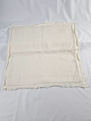 POTTERY BARN Pillow Cover  100% Linen Ecru or Cream 20"  x  20" Zippered 2013 - Image 1 of 4