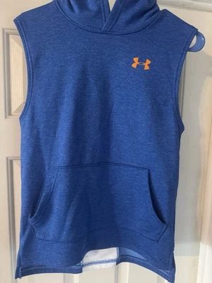 Sudadera con Capucha Under Armour Youth XL Azul/Naranja Sin Mangas Excelente Foto 1 de 3