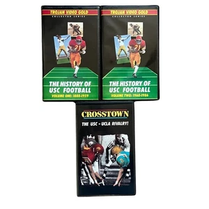 Trojan Video Gold Geschichte des USC Football Kalifornien vollständiger Satz 3 VHS-Kassetten sehr guter Zustand + - Bild 1 von 6