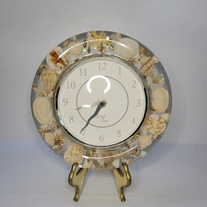 Sands Of Time Seashell Acrylic 8” Coastal Seaside Beach House Shell Wall Clock - Picture 1 of 13