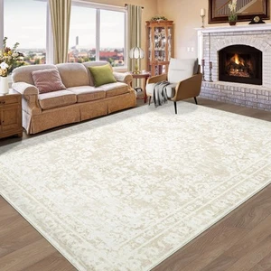 Vintage Living Room Area Rug - 6x9 Large Machine Washable Boho Area Rug Distr... - Picture 1 of 7
