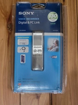 Sony ICD-P520 Handheld Digital Voice Recorder 256 MB 130 Hours USB Voice Op. - Image 1 of 4