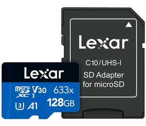 High-Performance 633x 128GB microSDXC UHS-I Card with SD Adapter, C10, U3, V3... - Picture 1 of 9