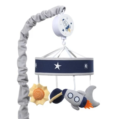 Lambs & Ivy Milky Way Musical Baby Crib Mobile - Blue, Gray, Modern, Celestial - Image 1 of 4