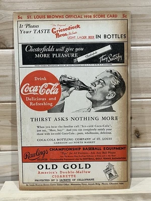 Original 1938 Scored St Louis Browns Vs Chicago White Sox Official Score Card - Image 1 of 4