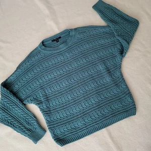 Cyrus Pullover Damen Gr. M kurz türkis grün Zopfmuster Pulli - Bild 1 von 10