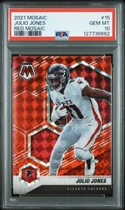 Julio Jones 2021 Panini Mosaic Red Football Card #15 Graded PSA 10 - Picture 1 of 2