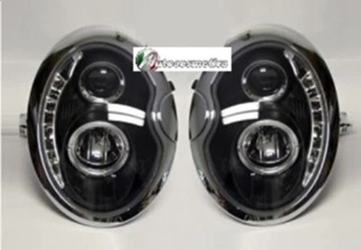 Coppia Fari Fanali Anteriori Tuning Dayline NERI Led MINI Cooper 01-06 R50/52/53 - Immagine 1 di 3