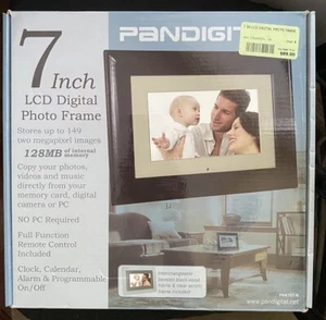 Pandigital 7" LCD Digital Photo Frame Black 128 MB Memory - Picture 1 of 3