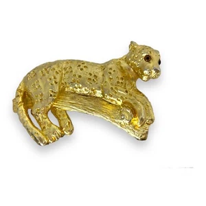 Vintage große Mimi Di N goldfarbene Gürtelschnalle 1995 Leopard Gepard Jaguar - Bild 1 von 6