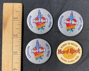 Vintage 90er Jahre Hard Rock Cafe 25 Jahre Set (4) Pins (DR) - Bild 1 von 2