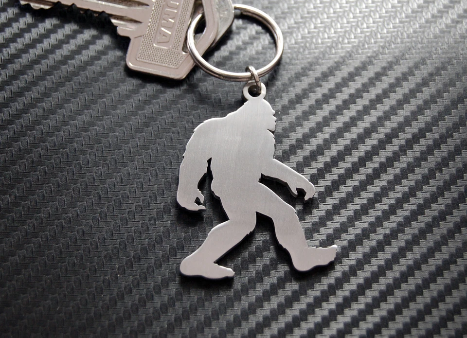 ABOMINABLE SNOWMAN Yeti Big Foot Keyring Keychain Key Fob Stainless Steel Gift - Image 1 of 1