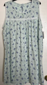 NEW! Croft & Barrow Green/ Butterflies/Floral~Pintuck/keyhole~Nightgown~ Size 2X - Picture 1 of 12