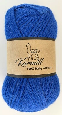 Alpaca Wool Skeins 100% Baby Alpaca Yarn DK Weight - 50 grams - Bright Blue 3608 - Image 1 of 4