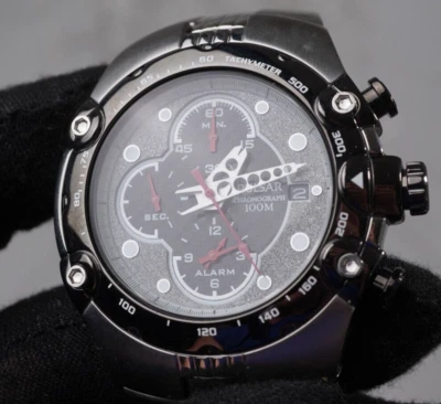 Pulsar NoS alarm chronograph 7T62 X138 rare 100m 44mm sport tachymeter W/box - Image 1 of 4