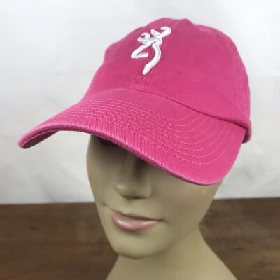 Browning Pink Cotton Strapback Baseball Cap Hat CH36 - Image 1 of 4