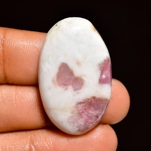 Natural Pink Tourmaline Quartz Loose Gemstone Oval Cabochon 39.00 Cts 33X20X7 mm - Picture 1 of 6