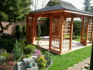 Pavillon Holzpavillon Gartenpavillon Veranda 300x300 350x350 Rankgitter - Bild 1 von 12