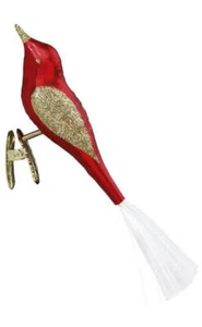 Inge Glas Bird Clip-On Innocent Bird 1-184-15 Vidrio alemán NUEVO w / GRATIS Caja de regalo - Imagen 1 de 2