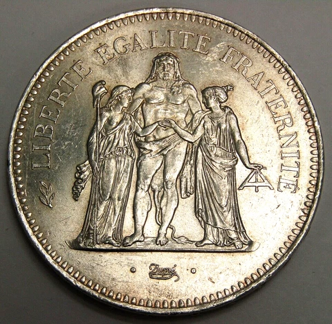 1975 France 50 Francs 90% Silver Coinage -*Great Circulated Condition* Cover