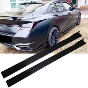 78.7" Glossy Black Side Skirt Extensions Rocker Panels Lip For Hyundai Elantra - Picture 1 of 10