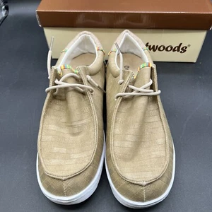 Outwoods Tan Canvas Slip On Loafers Flats Shoes Casual Womens Size 9 - Picture 1 of 11